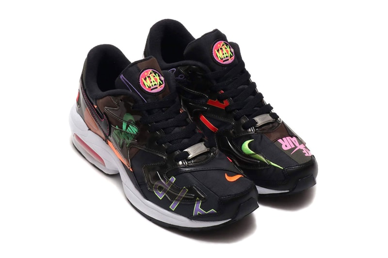 Nike atmos Air Max2 Light Black Capsule collection 90s 25th anniversary bold hues vibrant neon fuschia tokyo volt sneakers footwear