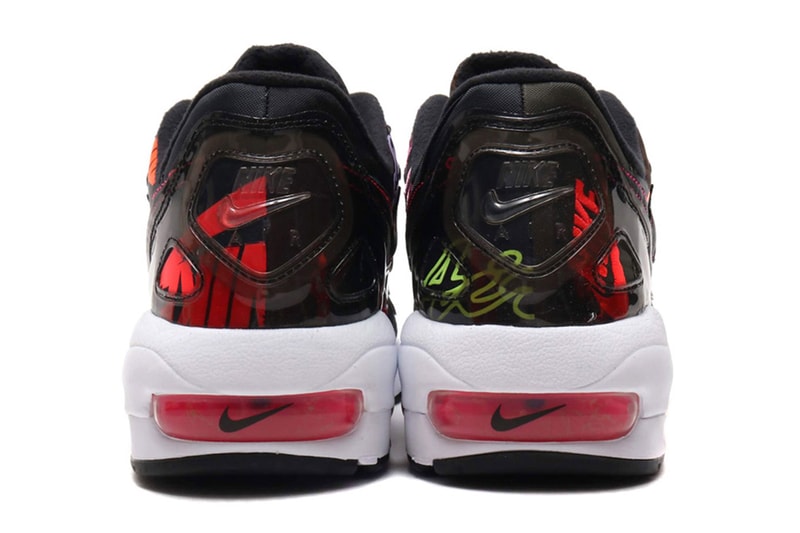 Nike atmos Air Max2 Light Black Capsule collection 90s 25th anniversary bold hues vibrant neon fuschia tokyo volt sneakers footwear