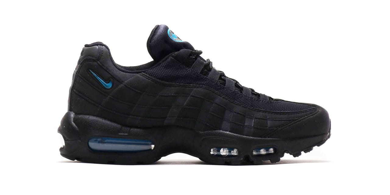 nike air max 95 black with blue tick