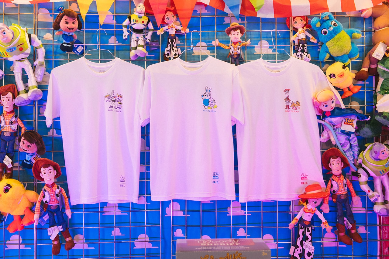 Bait x Disney Pixar 'Toy Story 4' Capsule "Made to Play" T-shirts collectibles sketches graphics streetwear 