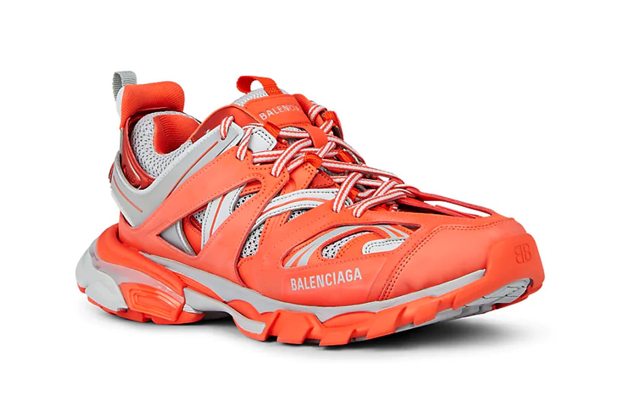 orange balenciaga track sneakers