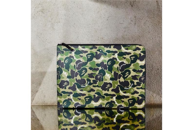 Montblanc x BAPE SS19 Collection spring summer 2019 collaborations accessories pens leather wallets case doc case portfolio computer bag wallet pen case