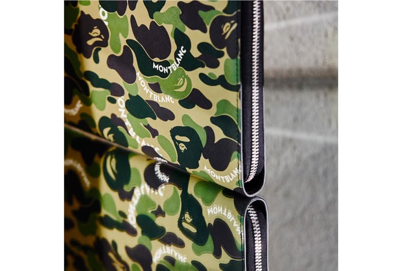 Montblanc x BAPE SS19 Collection spring summer 2019 collaborations accessories pens leather wallets case doc case portfolio computer bag wallet pen case