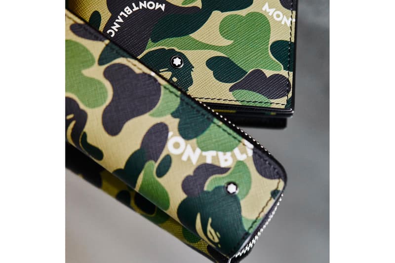 Montblanc x BAPE SS19 Collection spring summer 2019 collaborations accessories pens leather wallets case doc case portfolio computer bag wallet pen case
