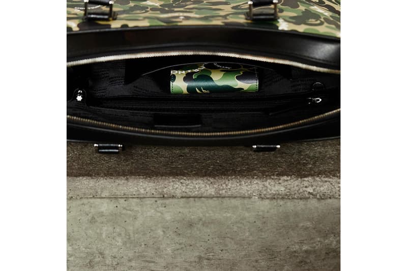Montblanc x BAPE SS19 Collection spring summer 2019 collaborations accessories pens leather wallets case doc case portfolio computer bag wallet pen case