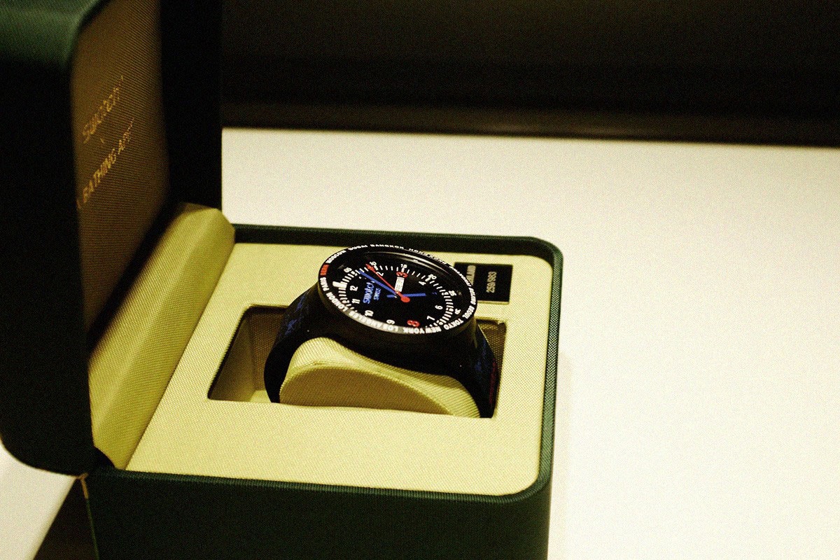 BAPE x Swatch Collaboration, Pre-Release Event Recap watches timepiece colorway city london new york berlin international first camo pattern 1993 june 15 2019 buy