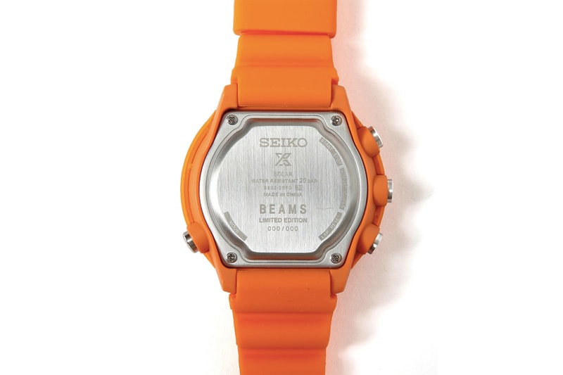 BEAMS Seiko Prospex Fieldmaster LOWERCASE Digital Watch Orange Rescue Emergency dial bezel 20 bar waterproof solar caliber S208 500 pieces limited edition