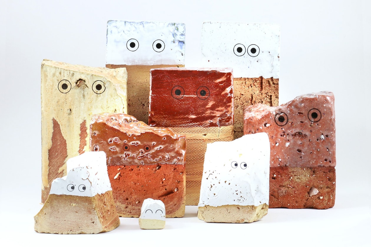 tom sachs virgil abloh studio arhoj brick series ceramic sculptures hebru brantley two men sporting waves lithographs compound gallery dragon