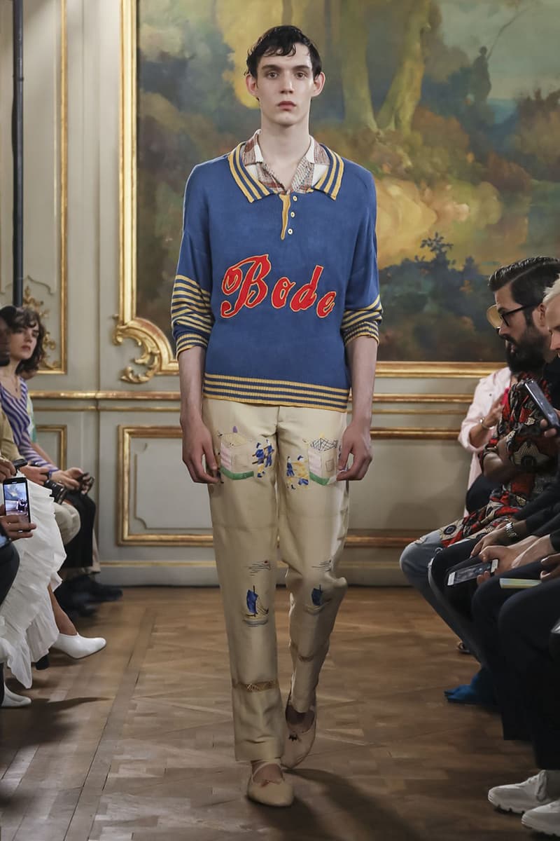 Bode Menswear Spring Summer 2020 SS20 Collection Lookbook Runway Paris Fashion Week Men's Emerging Fashion Brand Emily Bode New York Tailoring