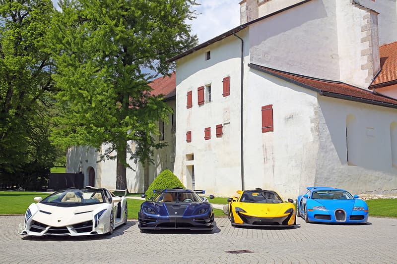 Bonhams Geneva Hypercar Supercar Auction Sale No Reserve Lamborghini Veneno McLaren P1 Bugatti Veyron 16.4 Ferrari LaFerrari Koenigsegg One:1 Aston Martin One-77 Bentley Maserati Maybach Mercedes Clubhouse Lake