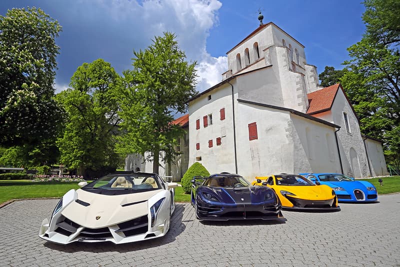 Bonhams Geneva Hypercar Supercar Auction Sale No Reserve Lamborghini Veneno McLaren P1 Bugatti Veyron 16.4 Ferrari LaFerrari Koenigsegg One:1 Aston Martin One-77 Bentley Maserati Maybach Mercedes Clubhouse Lake