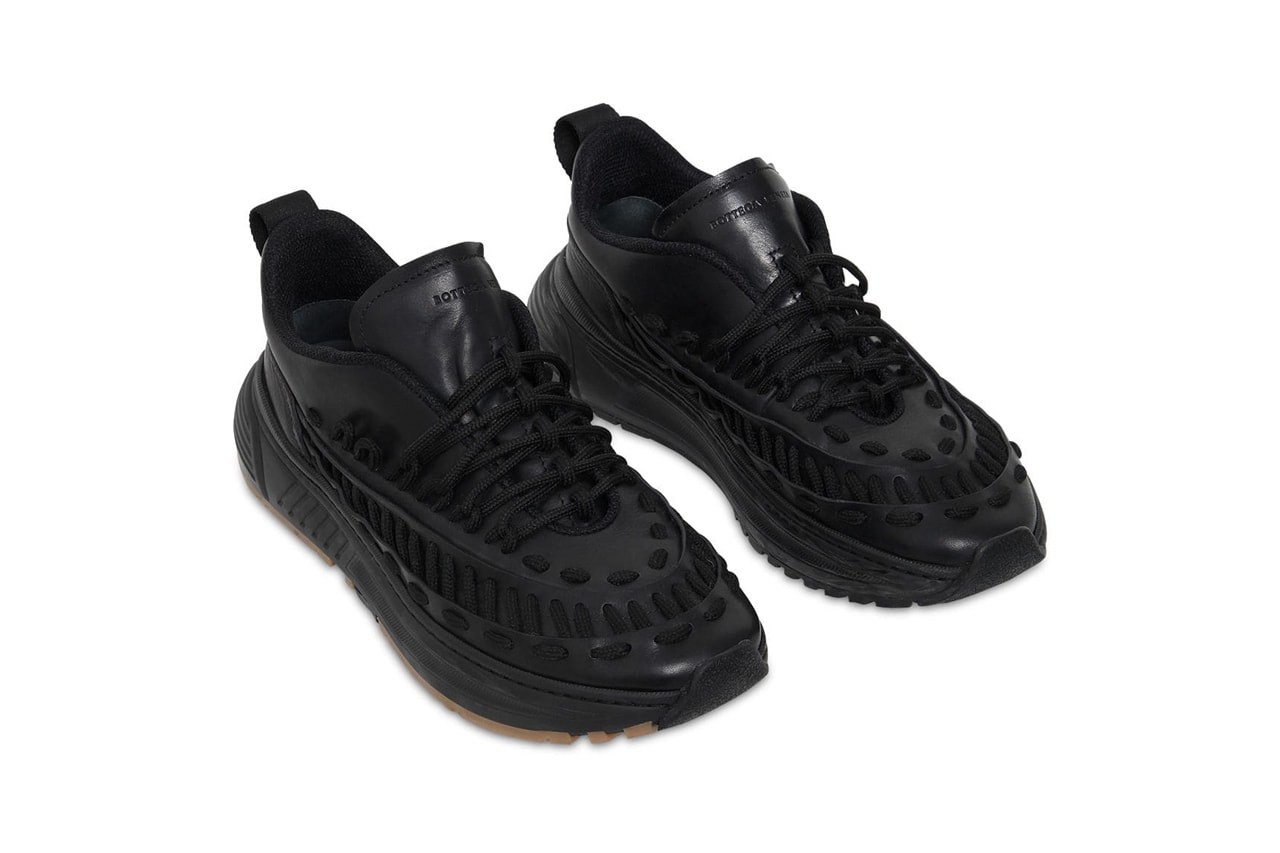 bottega veneta laces lowtop low top leather mocassin sneakers black colorway release 