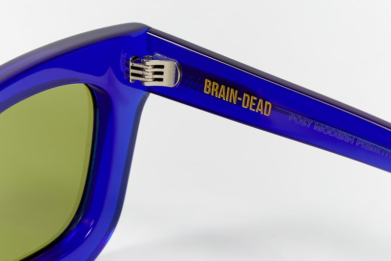 Brain Dead SS19 Eyewear Collection accessories sunglasses primitive eye Chibi Elia Tani Electric Blue Tortoise Silver Flake drop date release info price Green Black Yellow Spring/Summer acetate frames 