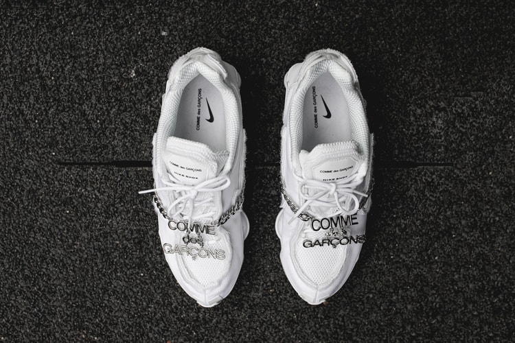 COMME des GARÇONS x Nike Shox TL in "Triple White" Closer Look