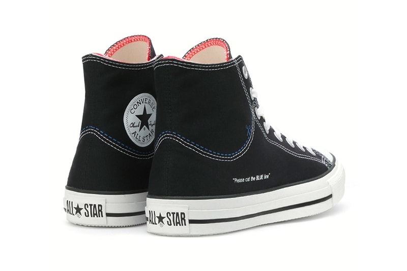 Converse All Star Cut Line Chuck Taylor White Black Red Customize Japan Scissors 1970 fraying low two tone duo color