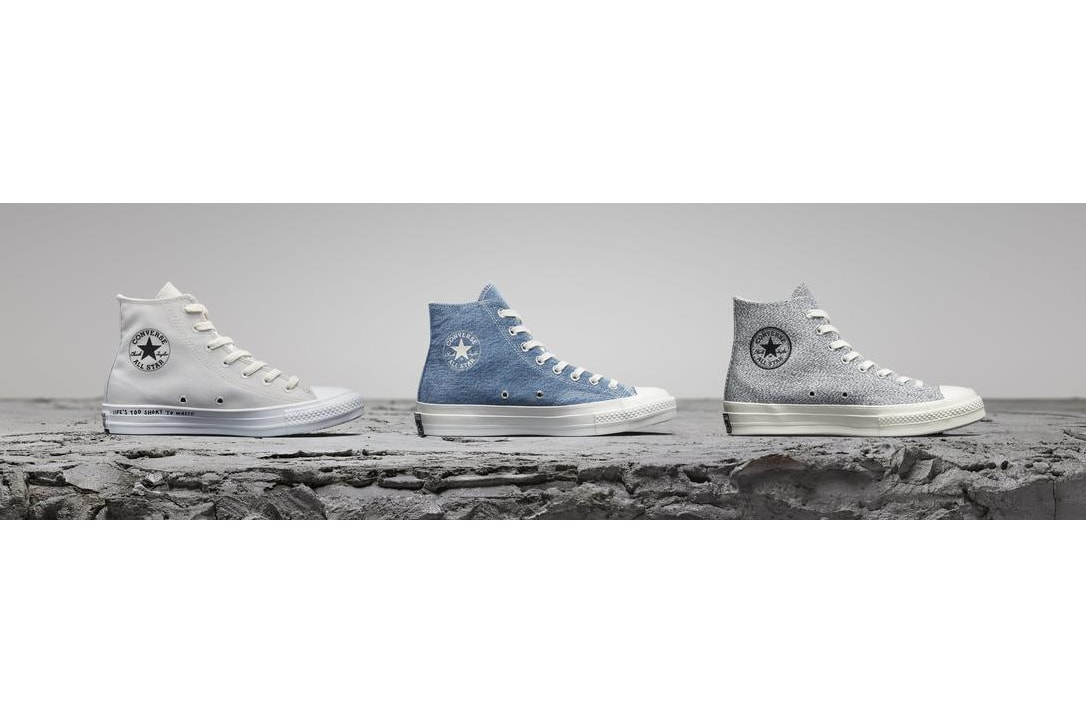 Converse Renew Initiative Sustainability Program Chuck Taylor All Star Recycled Materials Revived Waste Renewable Upcycled Textiles Fabrics Canvas Sneaker Release Information Cop denim jeans