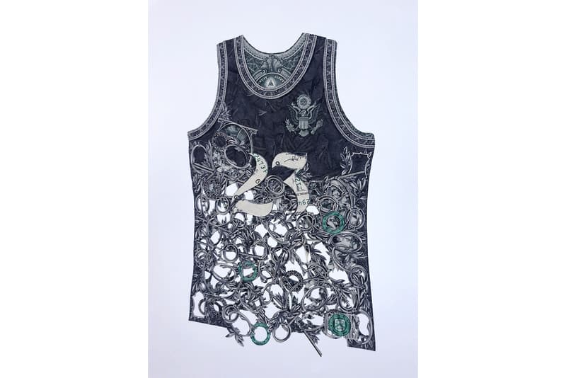 Dai Dai Tran Recreates Nike Items With Banknotes french artist products sneakers chanel hermes basketball kits jerseys air jordan michael jordan 23