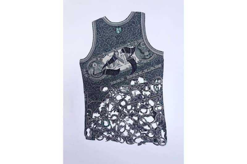 Dai Dai Tran Recreates Nike Items With Banknotes french artist products sneakers chanel hermes basketball kits jerseys air jordan michael jordan 23