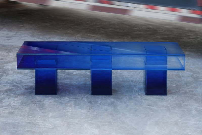 Design Miami 2019 studio BUZAO NULL Series designer Zeng Peng gradient furniture glass blue sea sky