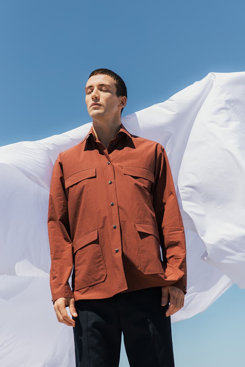 Deveaux Spring Summer 2020 SS20 Collection Lookbooks Informal Tailoring Relaxed Bowling Shirts Camp Collars Natural Marble Prints Big '80s Suits Blue Orange Burgundy Brown White Summer Looks