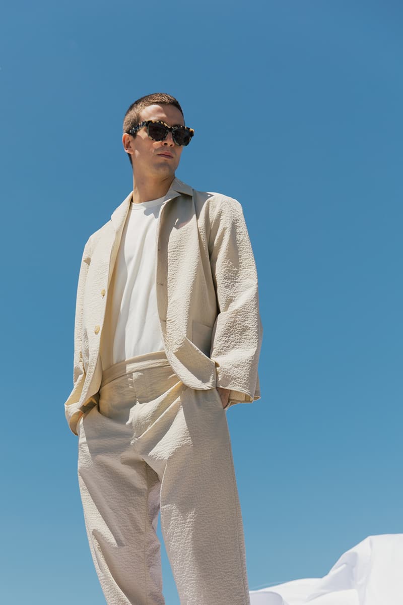 Deveaux Spring Summer 2020 SS20 Collection Lookbooks Informal Tailoring Relaxed Bowling Shirts Camp Collars Natural Marble Prints Big '80s Suits Blue Orange Burgundy Brown White Summer Looks