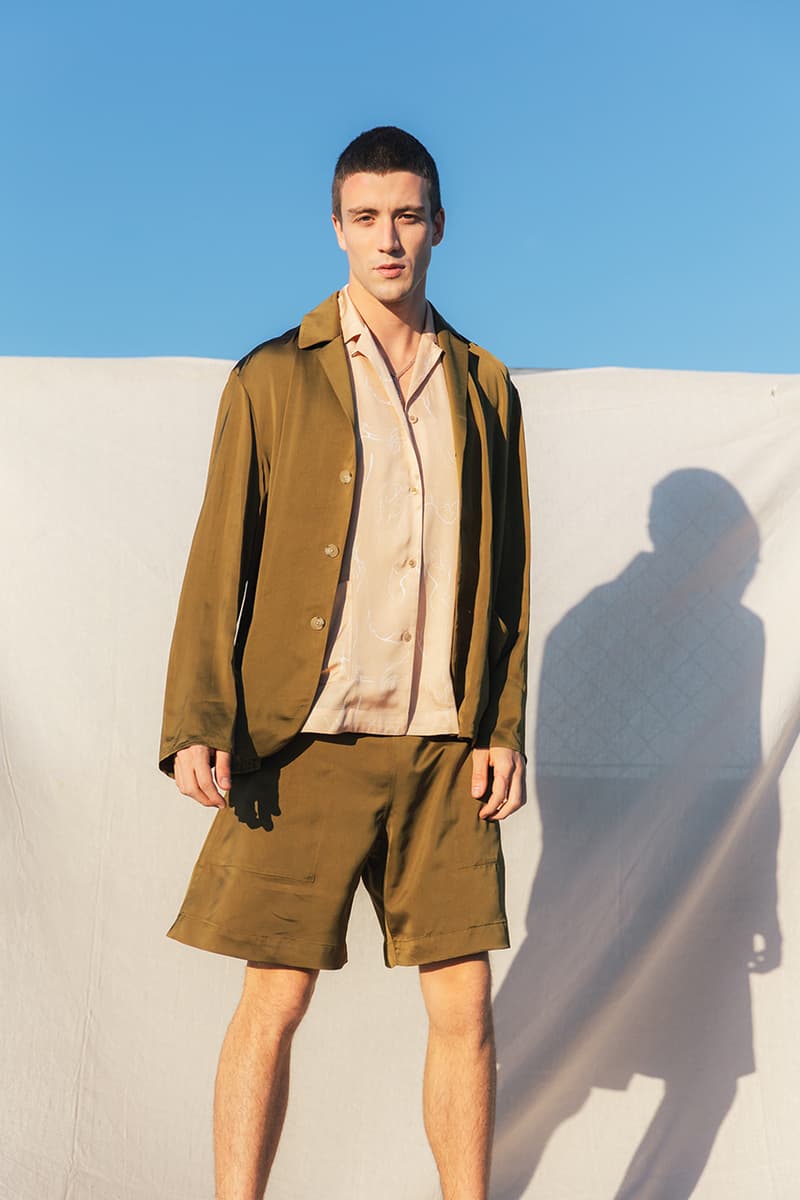 Deveaux Spring Summer 2020 SS20 Collection Lookbooks Informal Tailoring Relaxed Bowling Shirts Camp Collars Natural Marble Prints Big '80s Suits Blue Orange Burgundy Brown White Summer Looks