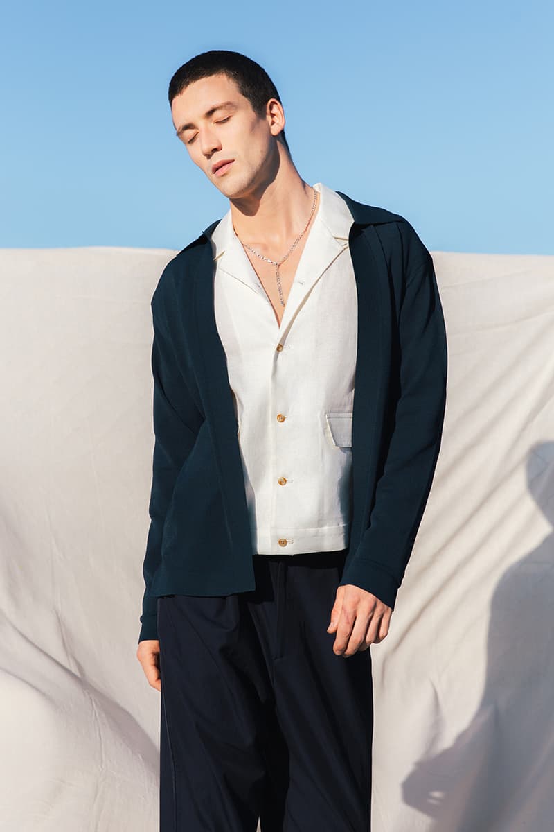 Deveaux Spring Summer 2020 SS20 Collection Lookbooks Informal Tailoring Relaxed Bowling Shirts Camp Collars Natural Marble Prints Big '80s Suits Blue Orange Burgundy Brown White Summer Looks