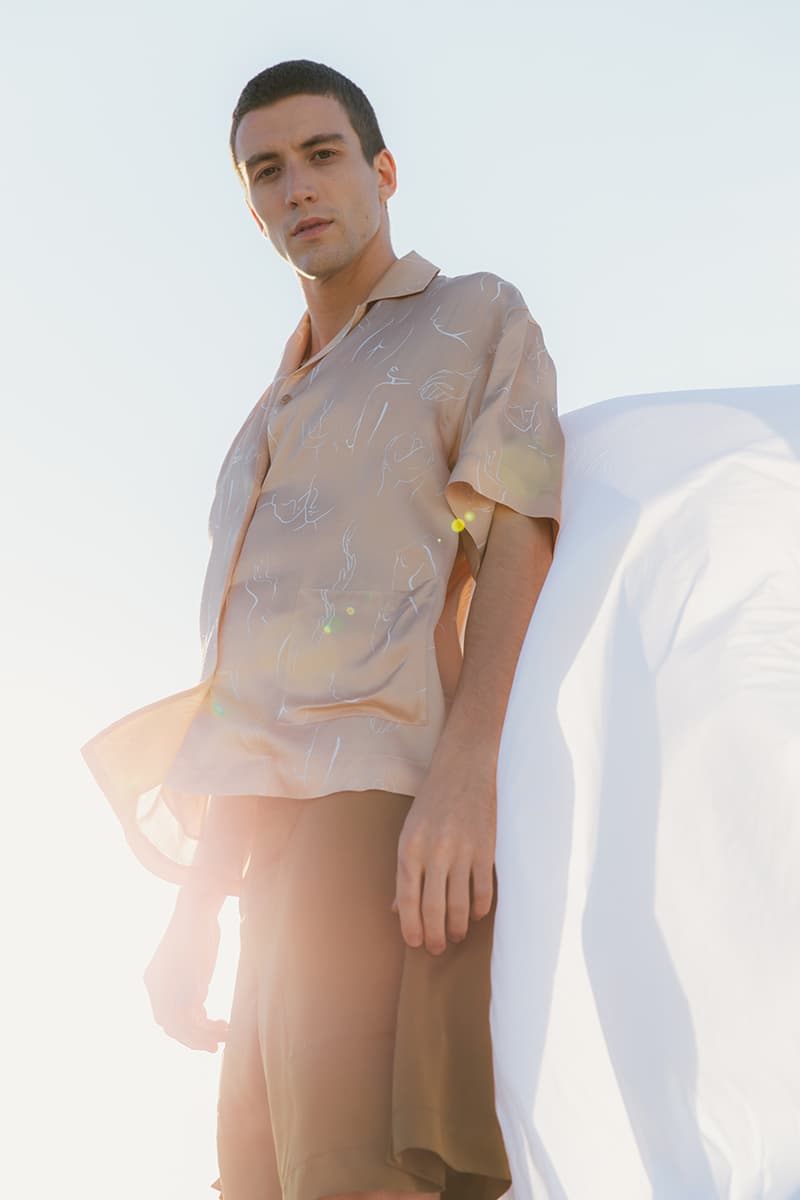 Deveaux Spring Summer 2020 SS20 Collection Lookbooks Informal Tailoring Relaxed Bowling Shirts Camp Collars Natural Marble Prints Big '80s Suits Blue Orange Burgundy Brown White Summer Looks