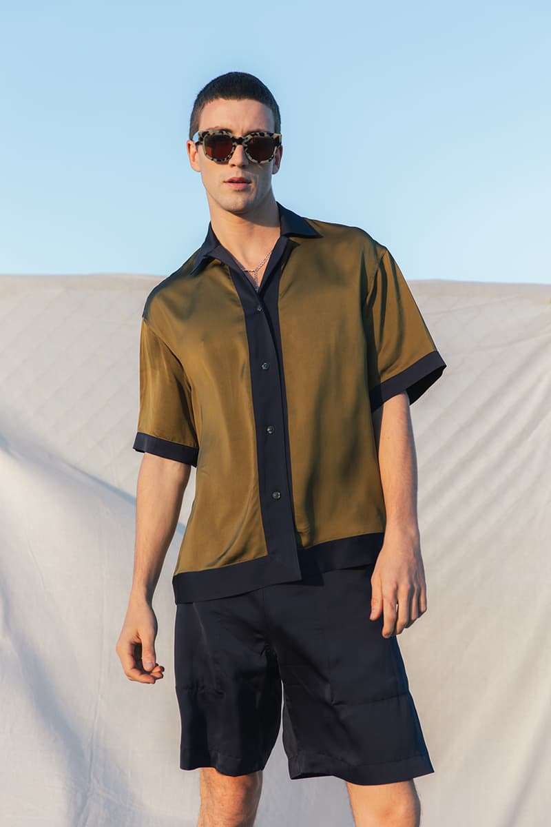 Deveaux Spring Summer 2020 SS20 Collection Lookbooks Informal Tailoring Relaxed Bowling Shirts Camp Collars Natural Marble Prints Big '80s Suits Blue Orange Burgundy Brown White Summer Looks