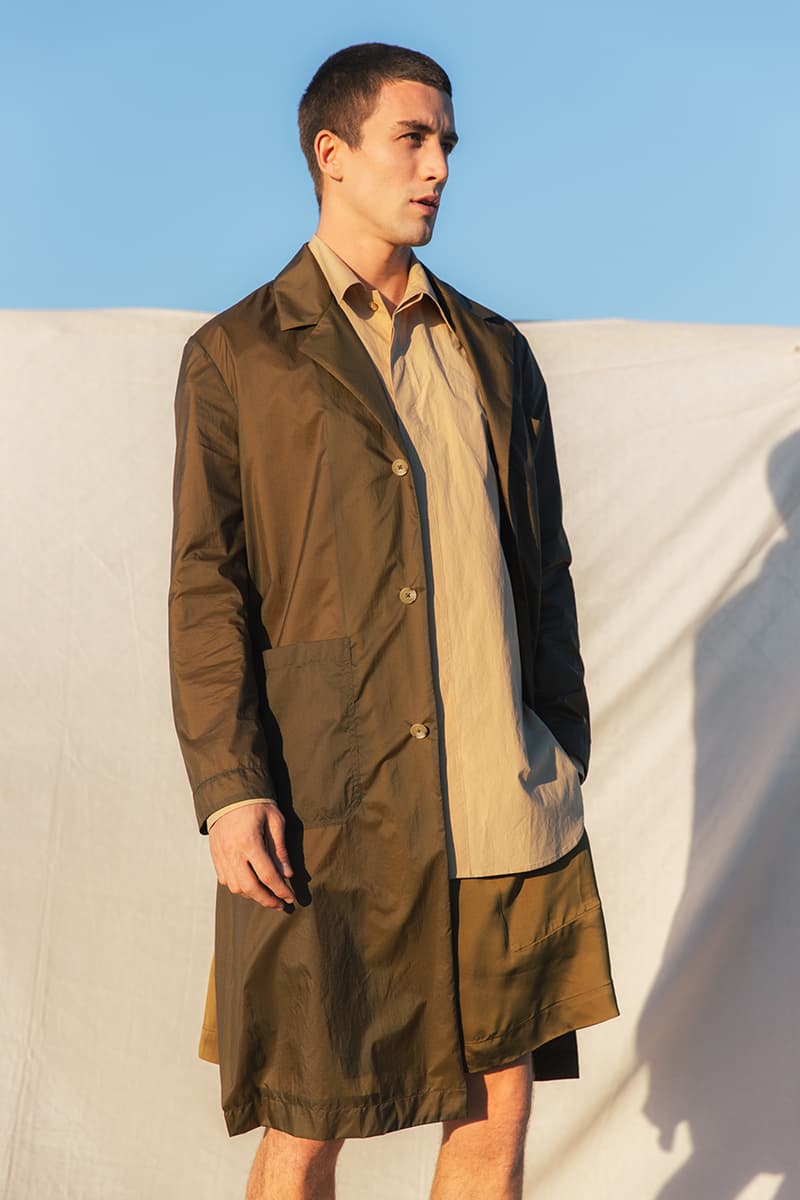 Deveaux Spring Summer 2020 SS20 Collection Lookbooks Informal Tailoring Relaxed Bowling Shirts Camp Collars Natural Marble Prints Big '80s Suits Blue Orange Burgundy Brown White Summer Looks