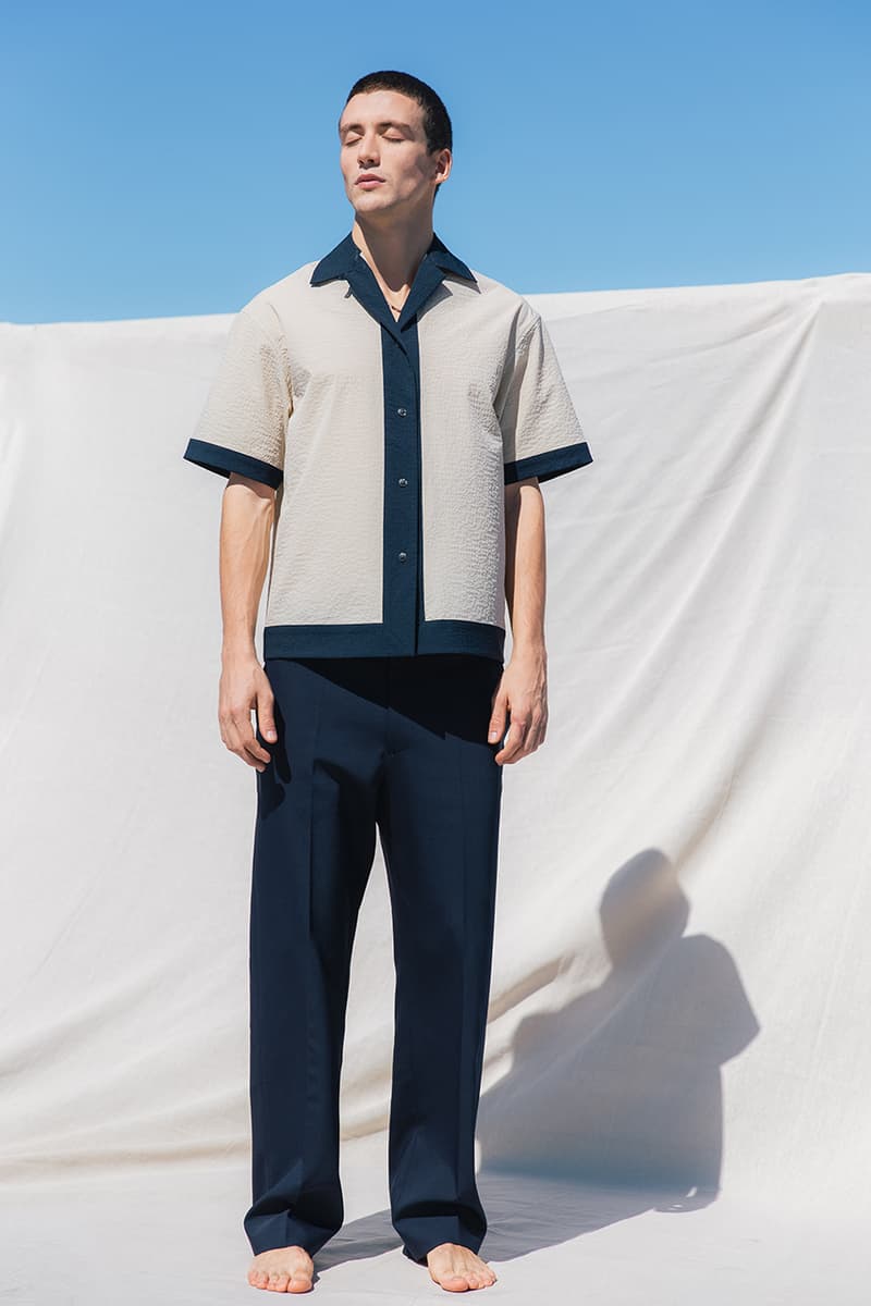 Deveaux Spring Summer 2020 SS20 Collection Lookbooks Informal Tailoring Relaxed Bowling Shirts Camp Collars Natural Marble Prints Big '80s Suits Blue Orange Burgundy Brown White Summer Looks