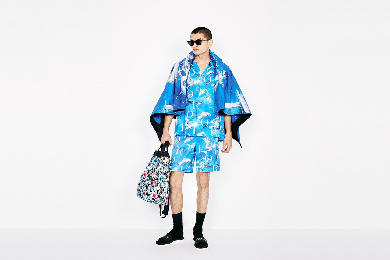 Dior Men's SS19 Beachwear Capsule by Kim Jones spring summer 2019 buy shop shorts towel bag accessories hajime sorayama sexy robot