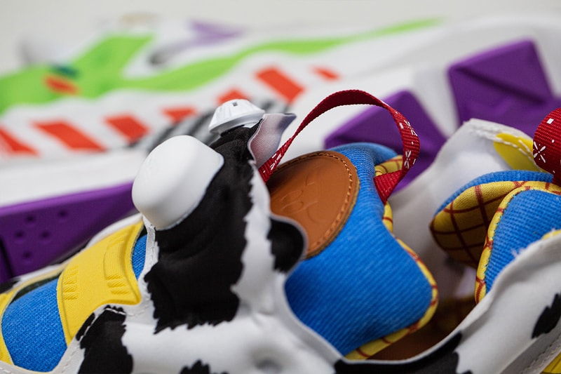 BAIT Disney Pixar Reebok Instapump Fury Toy Story 4 movies buzz lightyear sheriff woody alien mr. potato head animation pumps sneakers you've got a friend in me to infinity and beyond