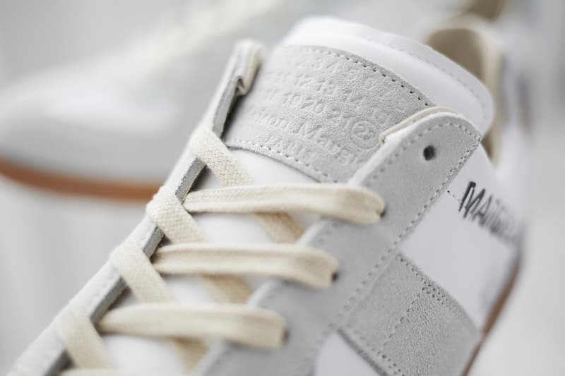 end clothing maison margiela 22 replica graffiti sneaker first look white grey black gum sole paint spray images buy launches register order