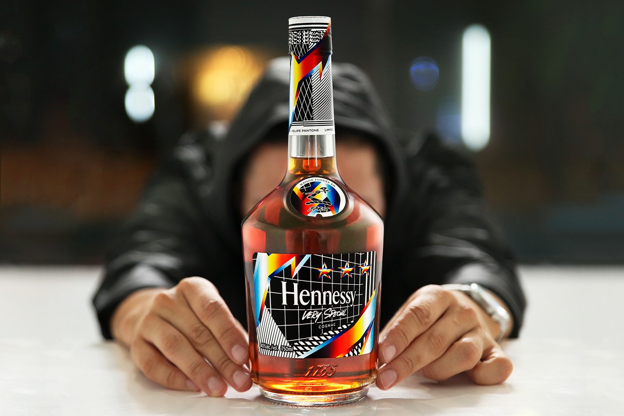 felipe pantone hennessy vs collaboration bottle artworks kinetic art graphics