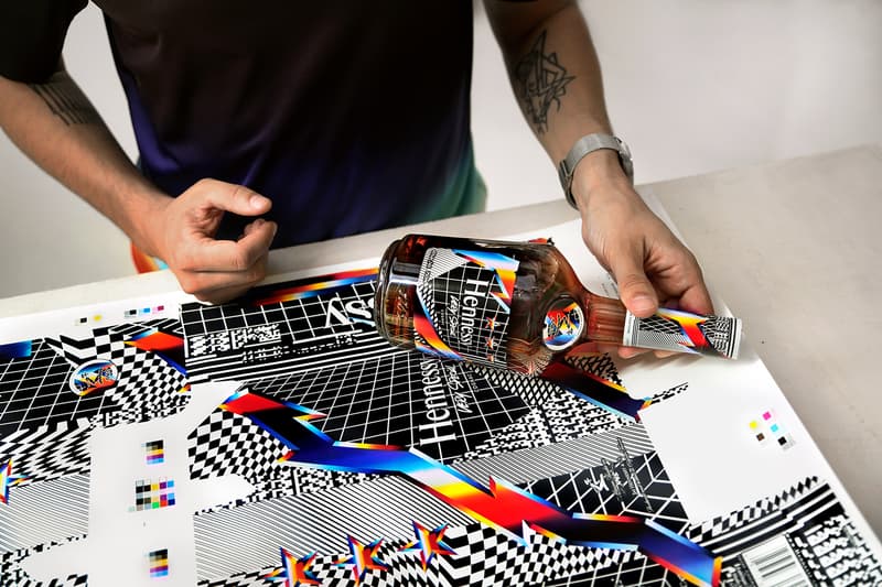 felipe pantone hennessy vs collaboration bottle artworks kinetic art graphics