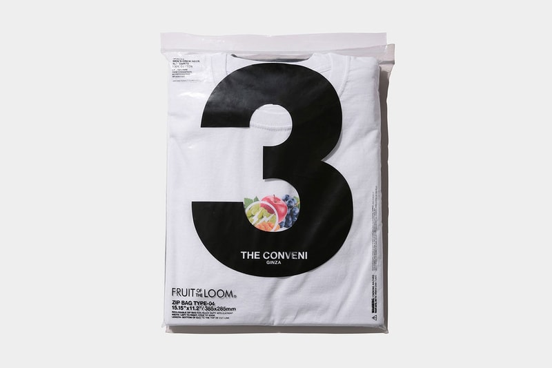 fragment design x Fruit of the Loom, The Conveni collaboration pack tee shirts release date info drop colorways hiroshi fujiwara