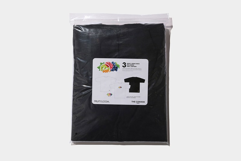 fragment design x Fruit of the Loom, The Conveni collaboration pack tee shirts release date info drop colorways hiroshi fujiwara