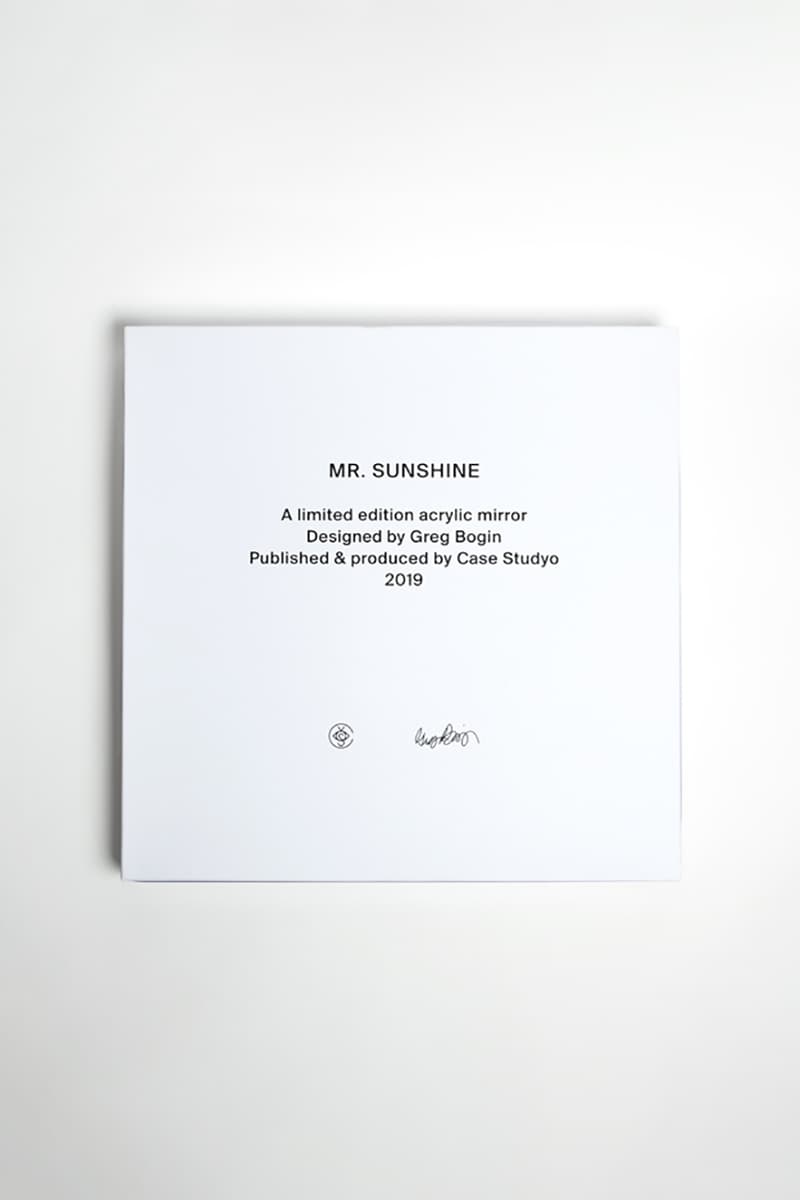 Greg Bogin "Mr. Sunshine" Mirror High Quality Yellow Acrylic Screen Printed Neon Cut Out Limited Edition 50 Pieces Custom Box Signed Numbered Art Design Homeware
