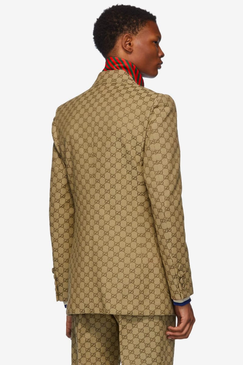Gucci Brown GG Logo Suit \u0026 Patch Cap 
