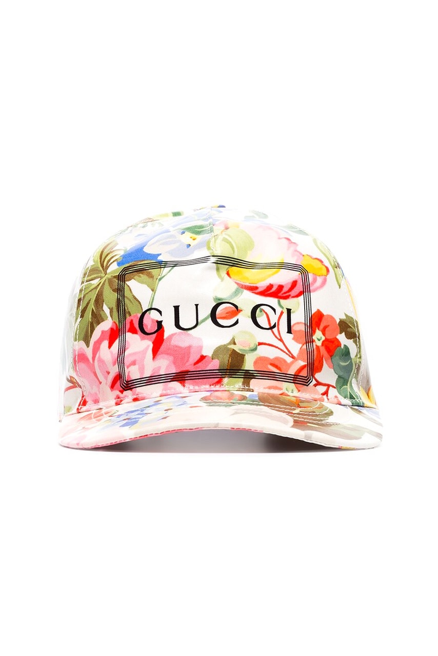 Gucci Drops Floral Print & GG Logo Baseball Caps