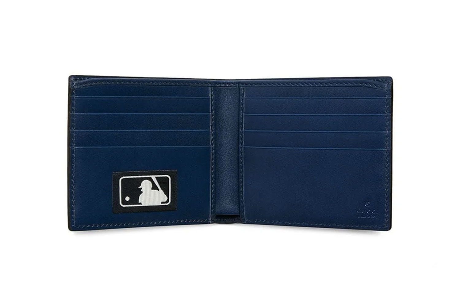 Gucci NY Yankees Patch Wallet Blue MLB Baseball Collaboration bi fold