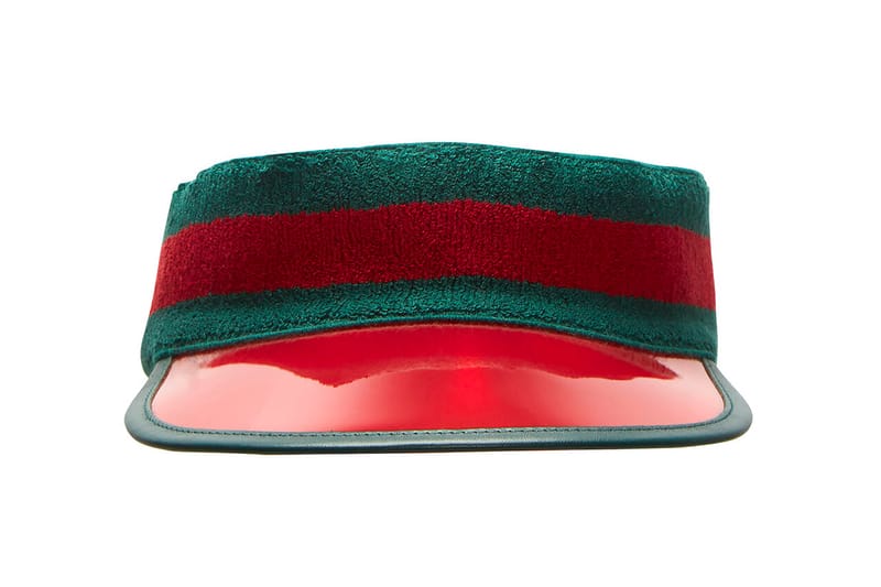 Gucci Celebrates Its Signature Colors With Its Ribbed Knit Visor Hat