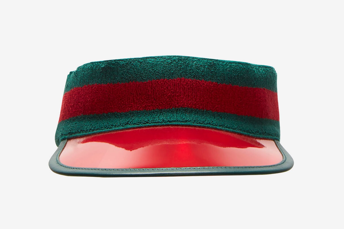 Gucci Ribbed Knit Visor Hat Release Green Red Info