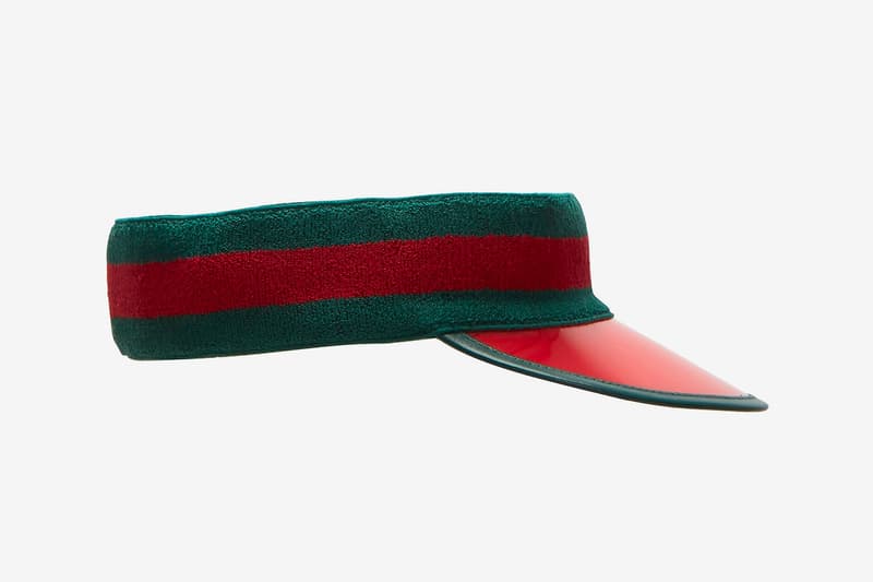 Gucci Ribbed Knit Visor Hat Release Green Red Info