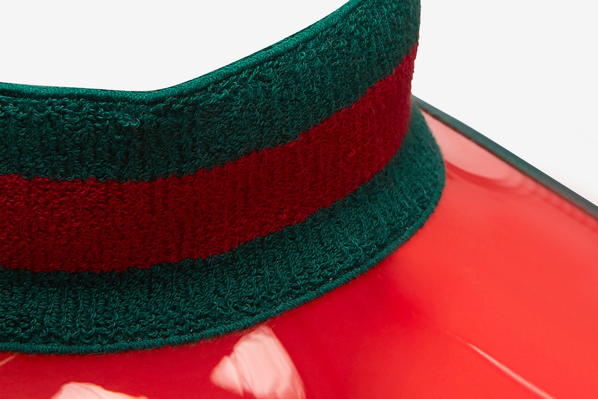 Gucci Ribbed Knit Visor Hat Release Green Red Info