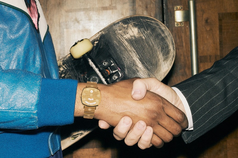 Gucci Campaign Watches Lookbook Campaign Ari Marcopoulos Photographer Italian House Alessandro Michele Grip Models G-Timeless Automatic Yellow PVD Gold Case 18k Black Onyx Stone Steel Lizard Strap