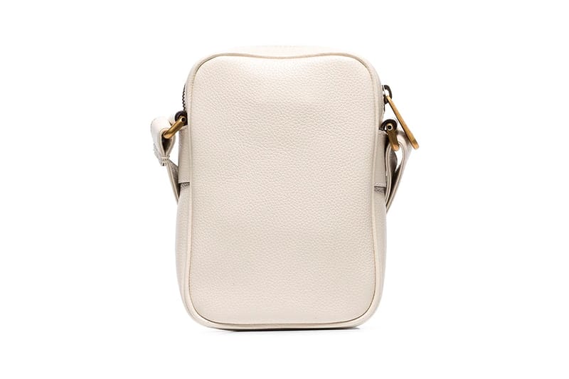 white leather messenger bag