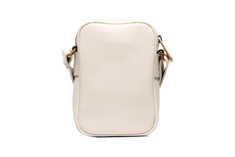 Gucci White Logo Print Leather Messenger Bag red green classic retro