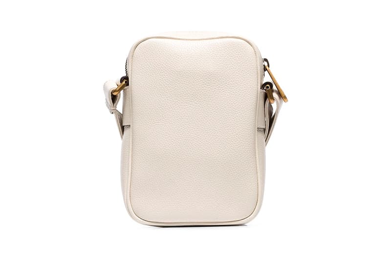 Gucci White Logo Print Leather Messenger Bag | HYPEBEAST